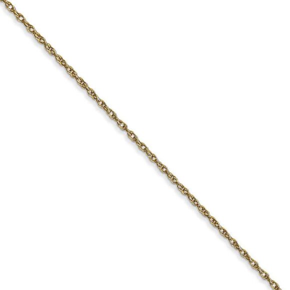0.95mm 10k Yellow Gold Cable Rope Chain Necklace 20 Inch